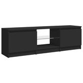 vidaXL Szafka pod TV z oświetleniem LED, czarna, 120 x 30 x 35,5 cm