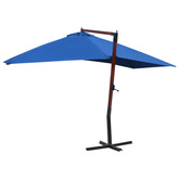 vidaXL Wiszący parasol na drewnianym słupku, 400x300 cm, niebieski