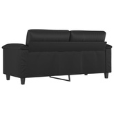 2-osobowa sofa, czarna, 140 cm, sztuczna skóra model standard