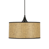 Anaka Lampa Wisząca Czarny 1X40W E27 Abażur Plecionka Beżowo-Brązowa