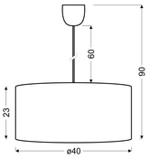 Lampa wisząca z abażurem Onda brązowa nowoczesna do salonu
