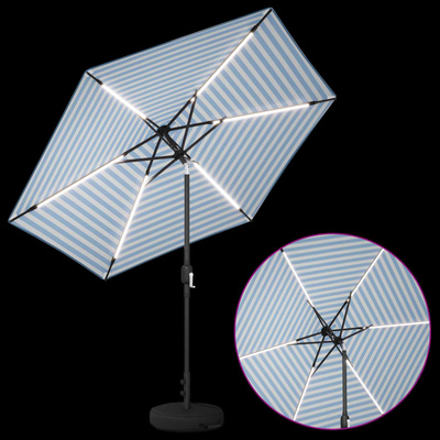 Parasol ogrodowy z oświetleniem LED i podstawą 270 x 270 cm