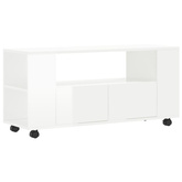 vidaXL Szafka pod TV, wysoki połysk, biała, 102x34,5x43 cm