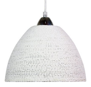 Lampa wisząca Braid biała z plecionym kloszem pojedyncza nad stół E27