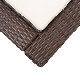 vidaXL Leżak z poduszką, brązowy, polirattanowy