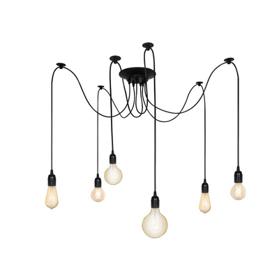 Lampa wisząca pająk ARANEA 6xE27 czarny EDO777189 EDO Solutions