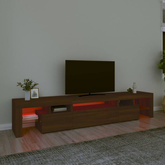 vidaXL Szafka pod TV z oświetleniem LED, brązowy dąb, 215x36,5x40 cm