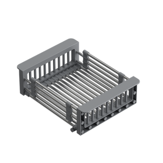 Koszyk regulowany stal szczotkowana / uchwyty szare
