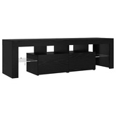 Szafka pod TV z oświetleniem LED, czarny dąb, 140x36,5x40 cm