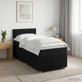 Łóżko kontynentalne z materacem Czarny 90 x 200 cm tkanina