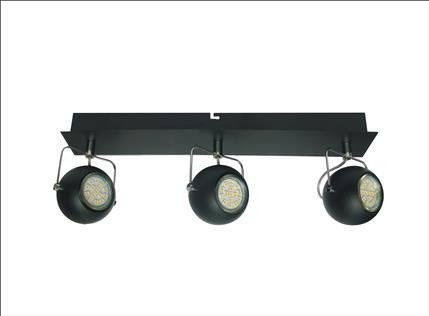 Lampa sufitowa Candellux 93-25029-Z listwa Tony 3X3W led GU10 czarny mat