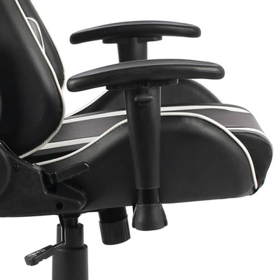 vidaXL Obrotowy fotel gamingowy, biały, PVC