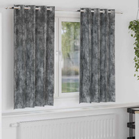 Zasłony z weluru z zasłonami 2 pcs Szary 175 x 140 cm Aksamit