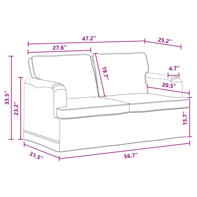 Sofa Ciemnoszary 144 x 80 x 85 cm tkanina