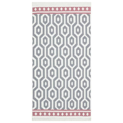 vidaXL Dywan, szary, 80x150 cm, bawełniany