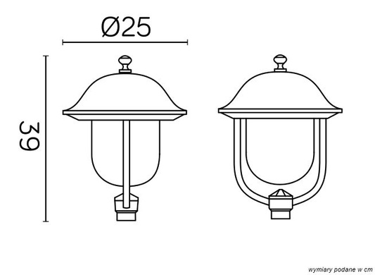 Lampa ogrodowa stojąca (głowica) K 1018 O