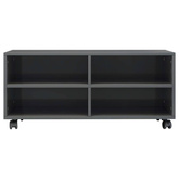 vidaXL Szafka pod TV, wysoki połysk, szara, 90x35x35 cm