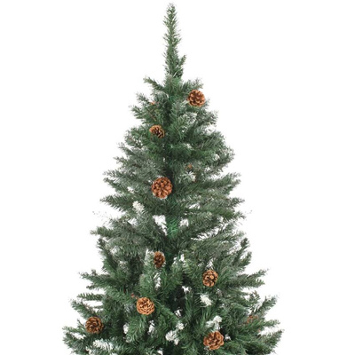 vidaXL Sztuczna choinka z lampkami i bombkami, 210 cm
