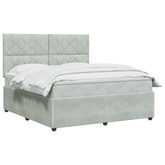 Łóżko z box spring LED z materacem jasnoszary 160 x 200 cm