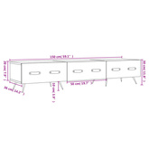 vidaXL Szafka pod TV, czarna, 150x36x30 cm, materiał drewnopochodny