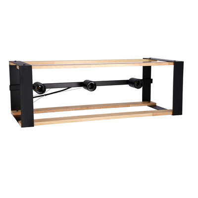 Lampa wisząca czarna metalowa + drewno 3xE27 Varna 33-79077