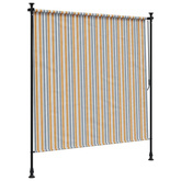 vidaXL Roleta zewnętrzna, żółto-biała, 200x270 cm, tkanina i stal