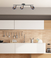 Rodia Lampa Sufitowa Listwa Satynowy 3X40W G9 Klosz Grafitowy