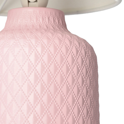 Lampka nocna Iner różowa ceramiczna z abażurem Candellux