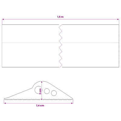 Uszczelka podłogowa do garażu Czarny 74 x 20 mm 1,5 m Guma EPDM