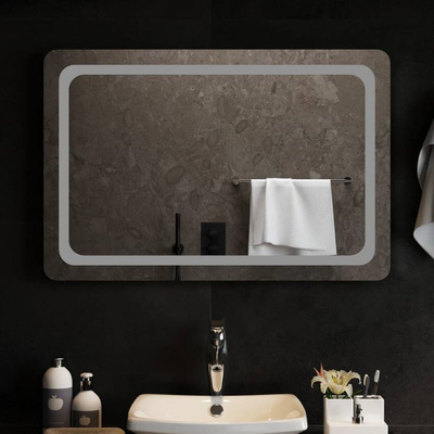 vidaXL Lustro łazienkowe z LED, 90x60 cm