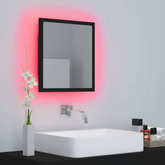 vidaXL Lustro łazienkowe LED, czarne, 40x8,5x37cm, akryl