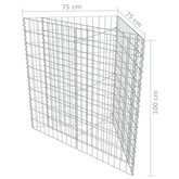 vidaXL Podwyższona donica gabionowa, galwanizowana stal, 75x75x100 cm