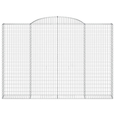 Kosze gabionowe, 4 szt, 300x30x200/220 cm, galwanizowane żelazo