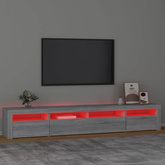vidaXL Szafka pod TV z oświetleniem LED, szary dąb sonoma,240x35x40 cm