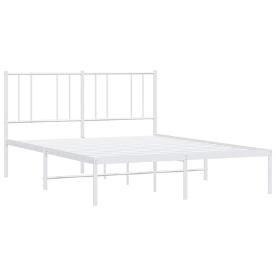 Metalowa rama łóżka z wezgłowiem biała, 140x200 cm model standard