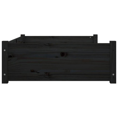 vidaXL Legowisko dla psa, czarne, 105,5x75,5x28 cm, drewno sosnowe