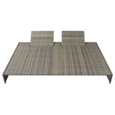 vidaXL Podwójny leżak ogrodowy z poduszką, polirattan, szary