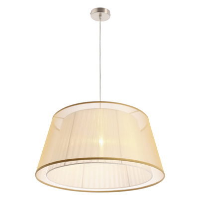 Lampa wisząca z abażurem Charlie złota klasyczna do salonu E27