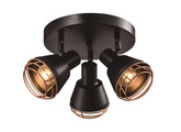 Lampa sufitowa czarna plafon klosz miedziany 3xE14 40W Neria 98-83111