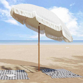 Parasol plażowy Szary i biały 205 x 205 x 210 cm