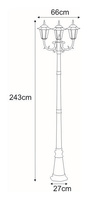 Wysoka zewnętrzna lampa stojąca K-7009A2/3 czarna z serii STANDARD KAJA