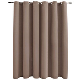 vidaXL Zasłona zaciemniająca z metalowymi kółkami, taupe, 290x245 cm