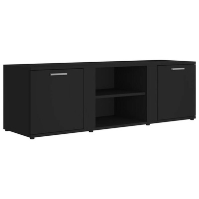 vidaXL Szafka pod TV, czarna, 120x34x37 cm, materiał drewnopochodny