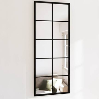 vidaXL Lustro ścienne, czarne, 100 x 40 cm, metal