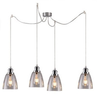 Lampa wisząca chromowa szklane klosze 4x40W Voice Candellux 34-70838