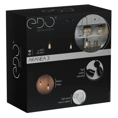 Lampa wisząca ARANEA 3xE27 czarny EDO777187 EDO Solutions