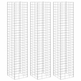 Wysokie donice gabionowe, 3 szt., 30x30x150 cm, żelazo