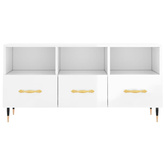 vidaXL Szafka pod TV, biała, wysoki połysk, 102x36x50 cm