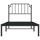 Metalowa rama łóżka z wezgłowiem, czarna, 90x190 cm
