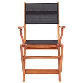 vidaXL Składane krzesła ogrodowe 6 szt. czarne, eukaliptus i textilene